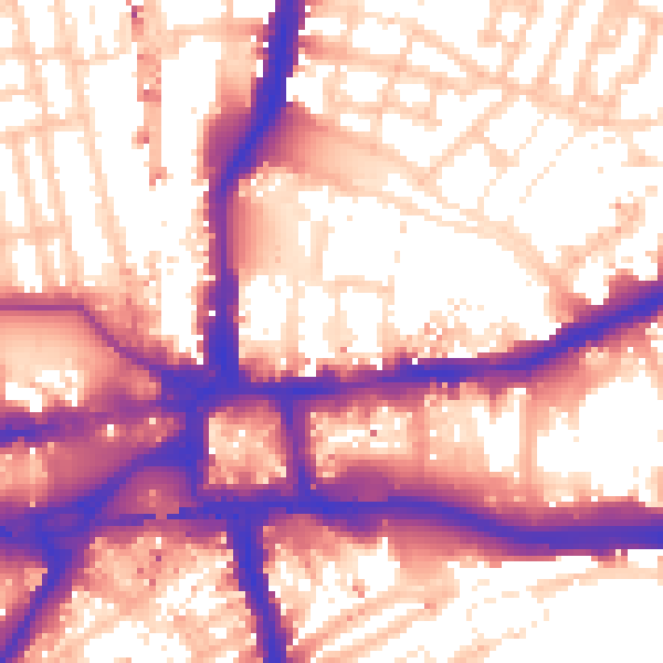 Daytime road noise heatmap for W6 7DY