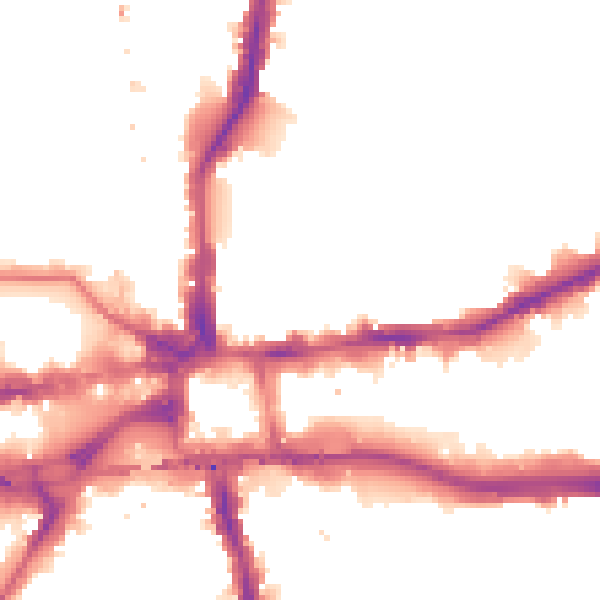 Night-time road noise heatmap for W6 7DY