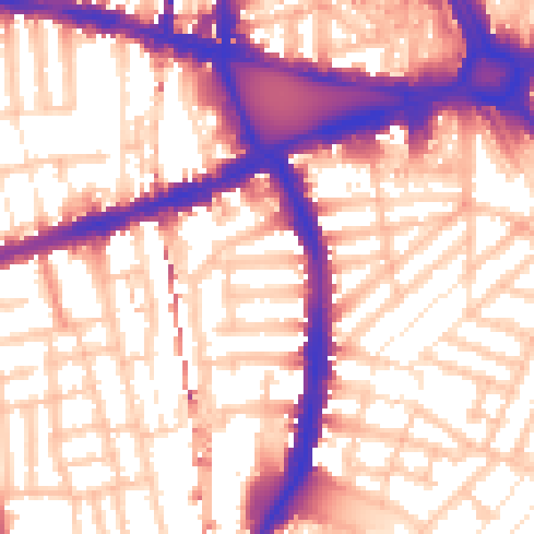 Daytime road noise heatmap for W6 7RF