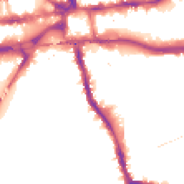 Night-time road noise heatmap for W6 8JA