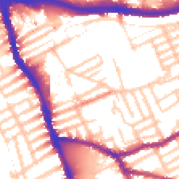 Daytime road noise heatmap for W6 8LT