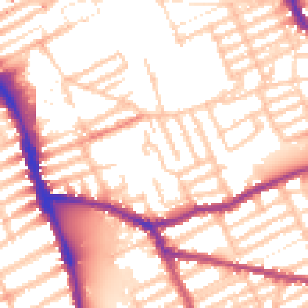 Daytime road noise heatmap for W6 8QR