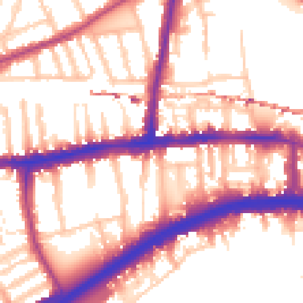 Daytime road noise heatmap for W6 9AW