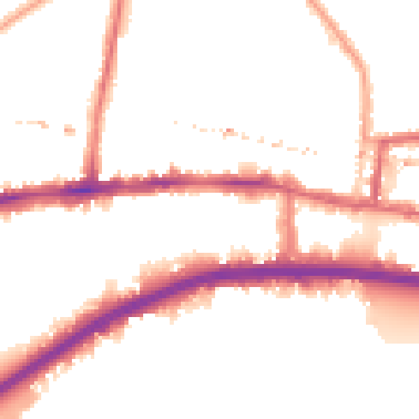 Night-time road noise heatmap for W6 9UN