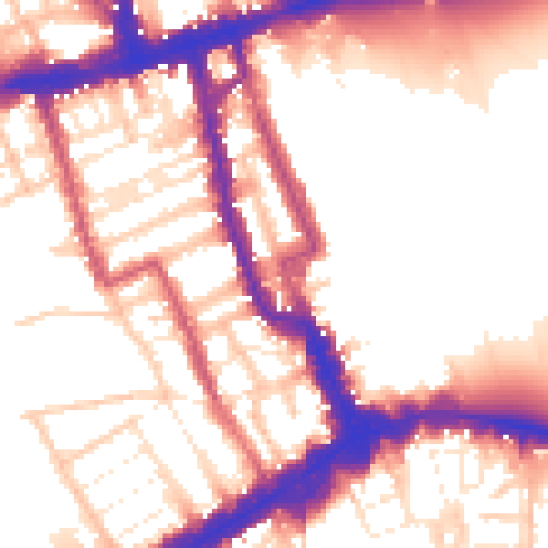 Daytime road noise heatmap for W8 4AH