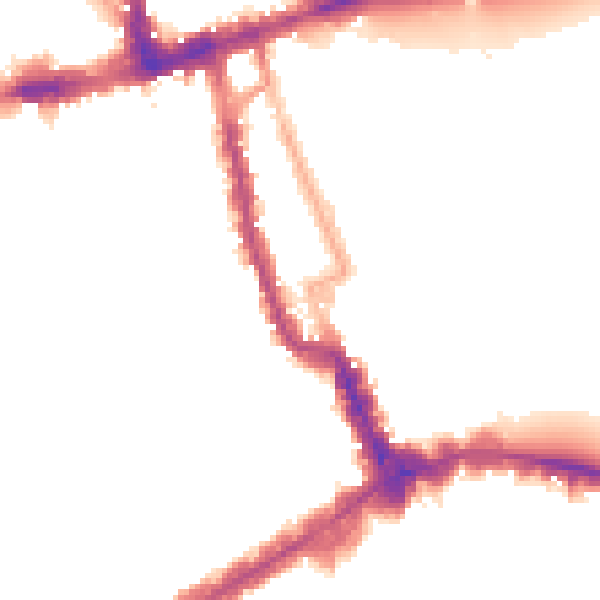 Night-time road noise heatmap for W8 4AH