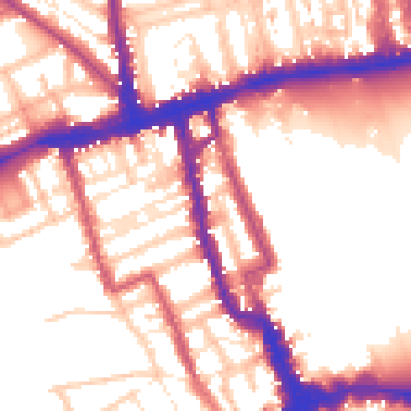 Daytime road noise heatmap for W8 4BH
