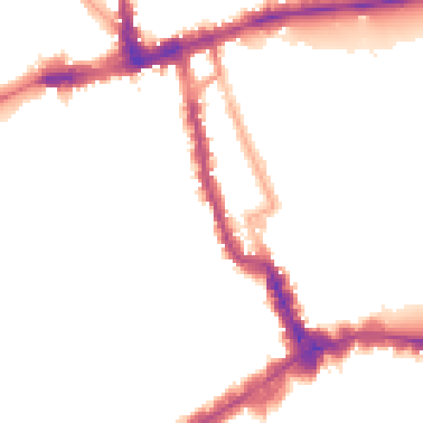 Night-time road noise heatmap for W8 4BQ
