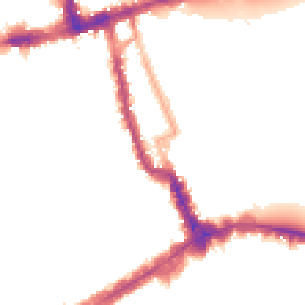 Night-time road noise heatmap for W8 4DE