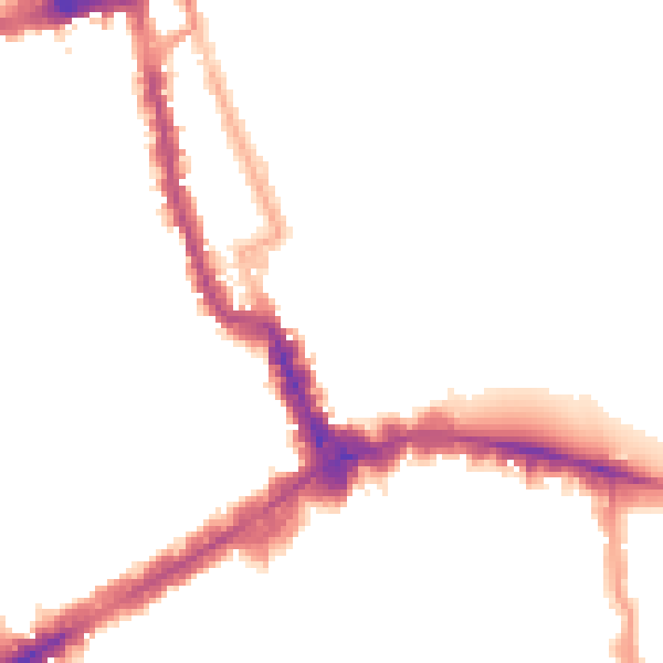 Night-time road noise heatmap for W8 4EY