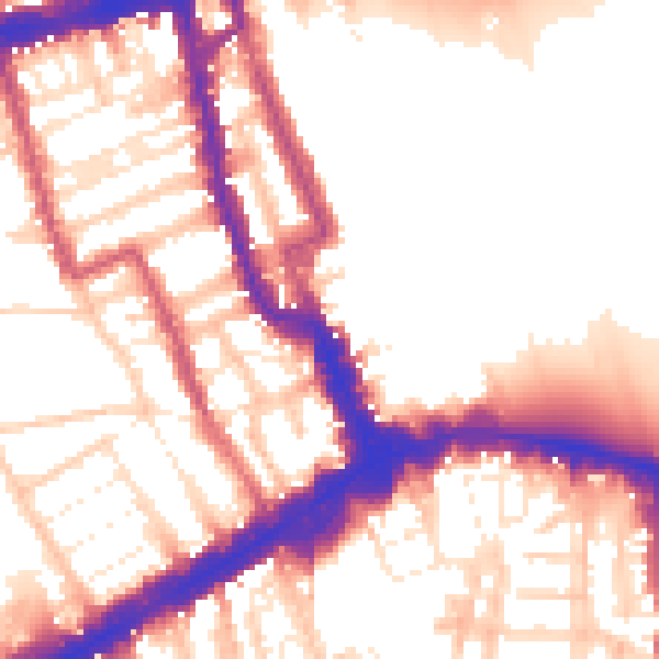 Daytime road noise heatmap for W8 4HA