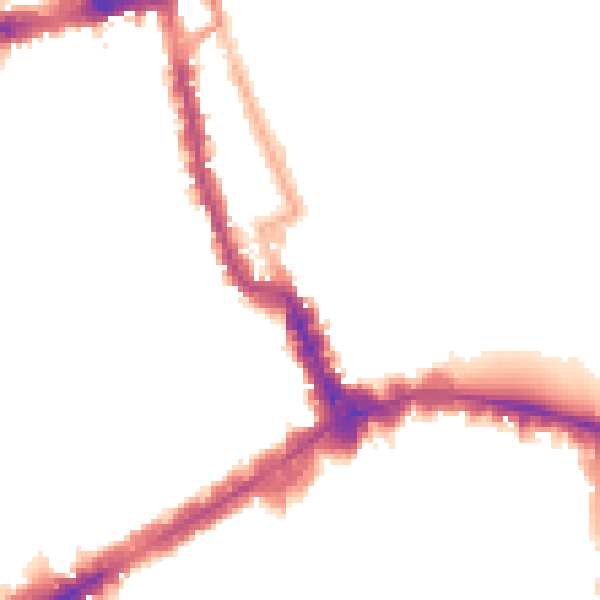 Night-time road noise heatmap for W8 4HA