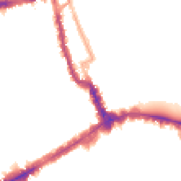 Night-time road noise heatmap for W8 4JP