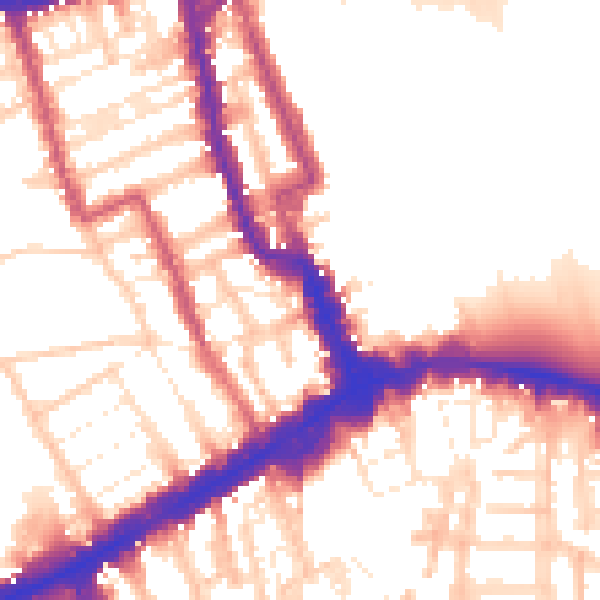 Daytime road noise heatmap for W8 4LS