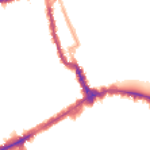 Night-time road noise heatmap for W8 4LS