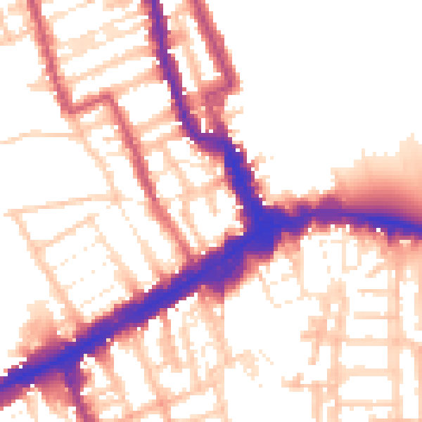 Daytime road noise heatmap for W8 4NB