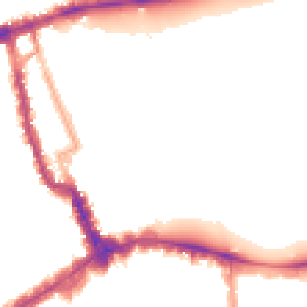 Night-time road noise heatmap for W8 4PU
