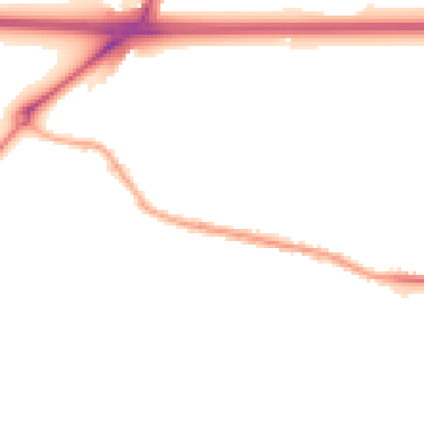 Night-time road noise heatmap for WA11 0AF