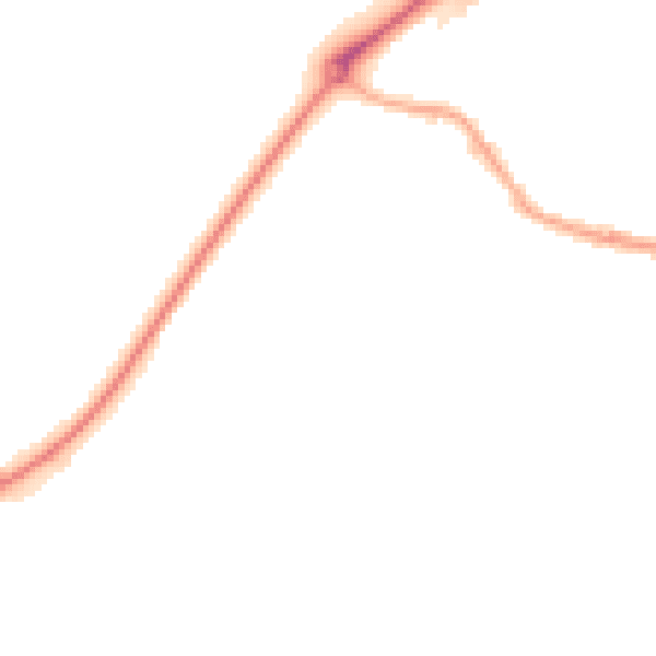 Night-time road noise heatmap for WA11 0AN