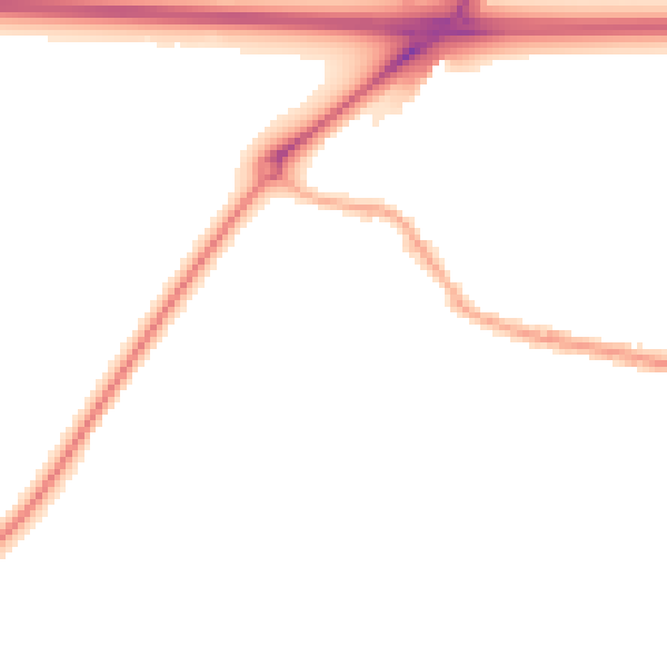 Night-time road noise heatmap for WA11 0BB