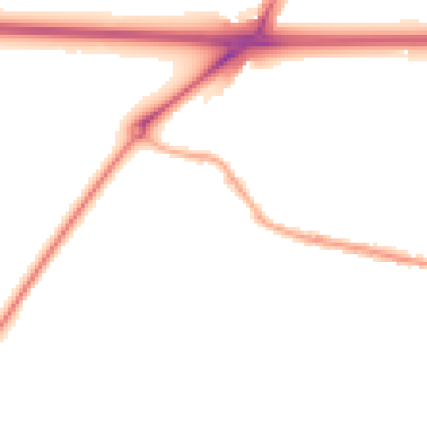 Night-time road noise heatmap for WA11 0BD