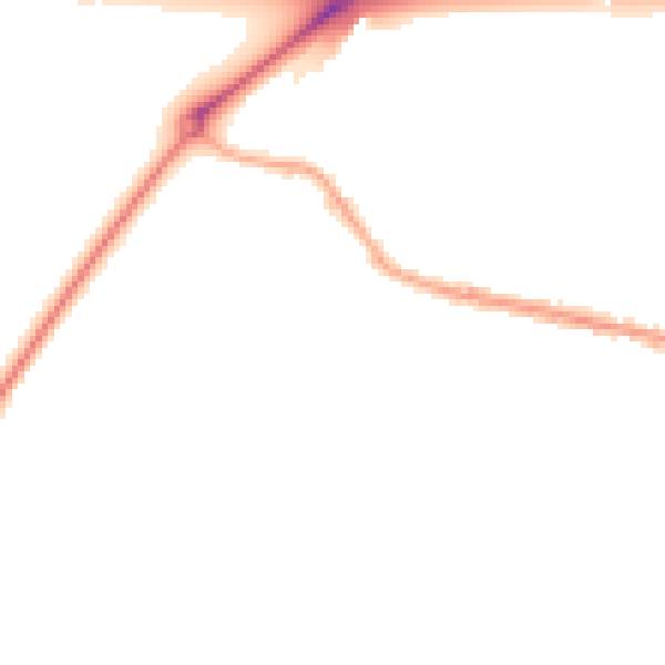 Night-time road noise heatmap for WA11 0BE