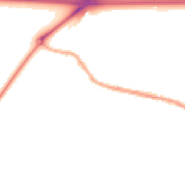 Night-time road noise heatmap for WA11 0BG