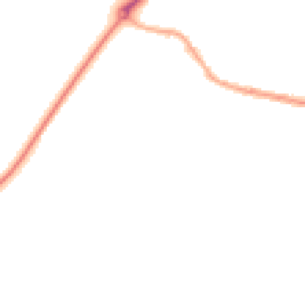 Night-time road noise heatmap for WA11 0BJ