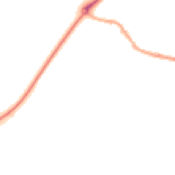 Night-time road noise heatmap for WA11 0BL