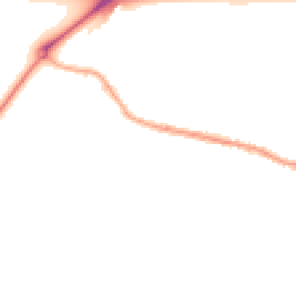Night-time road noise heatmap for WA11 0BQ