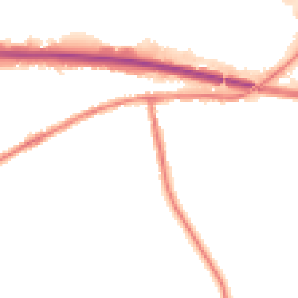 Night-time road noise heatmap for WA11 0WA