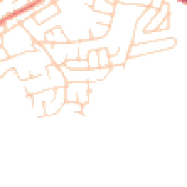 Daytime road noise heatmap for WA11 0YW