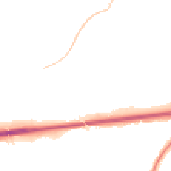 Night-time road noise heatmap for WA11 7AB