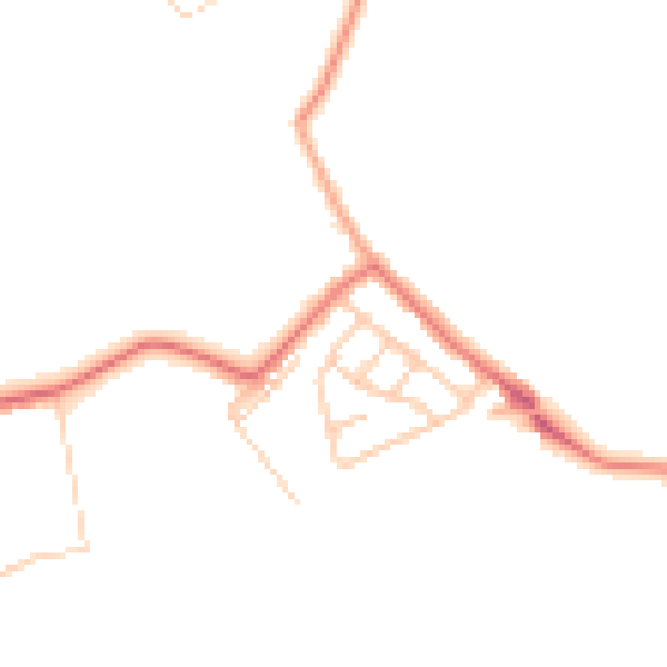 Daytime road noise heatmap for WA11 7LL