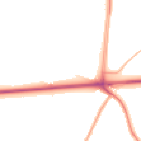 Night-time road noise heatmap for WA11 7QD
