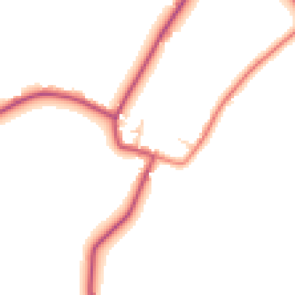 Daytime road noise heatmap for WA11 7SD