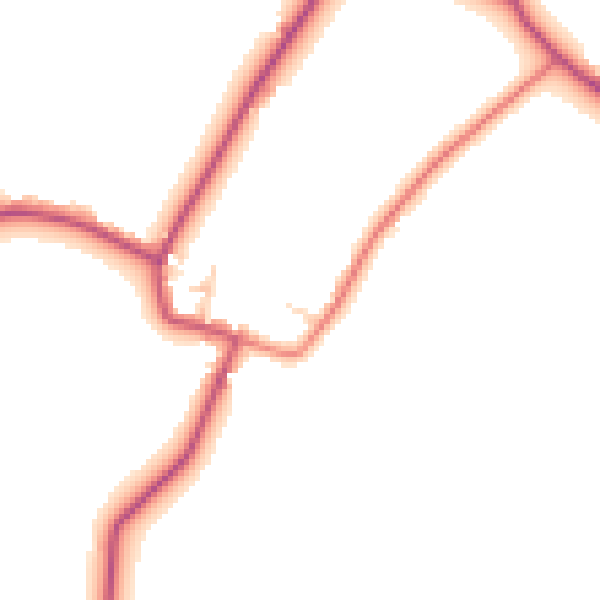 Daytime road noise heatmap for WA11 7SJ