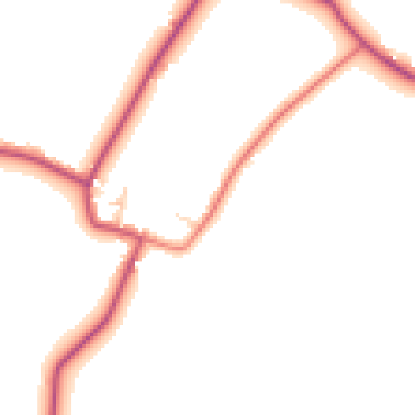 Daytime road noise heatmap for WA11 7SQ