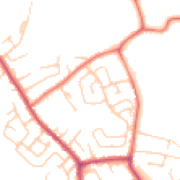 Daytime road noise heatmap for WA11 8JS