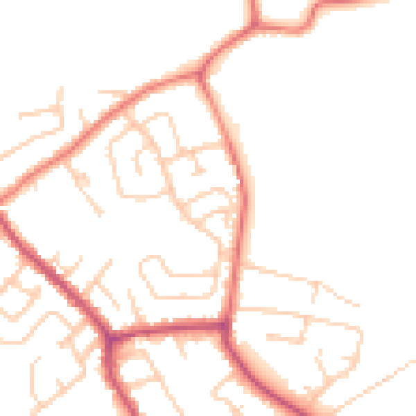 Daytime road noise heatmap for WA11 8JW
