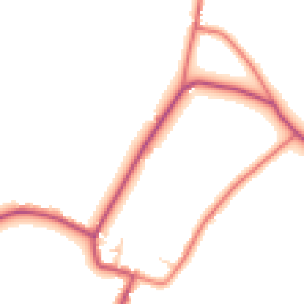 Daytime road noise heatmap for WA11 8RT
