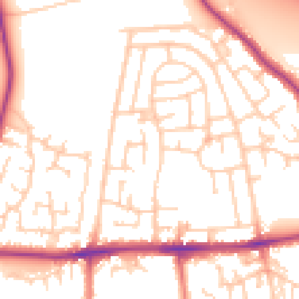 Daytime road noise heatmap for WA12 0JW