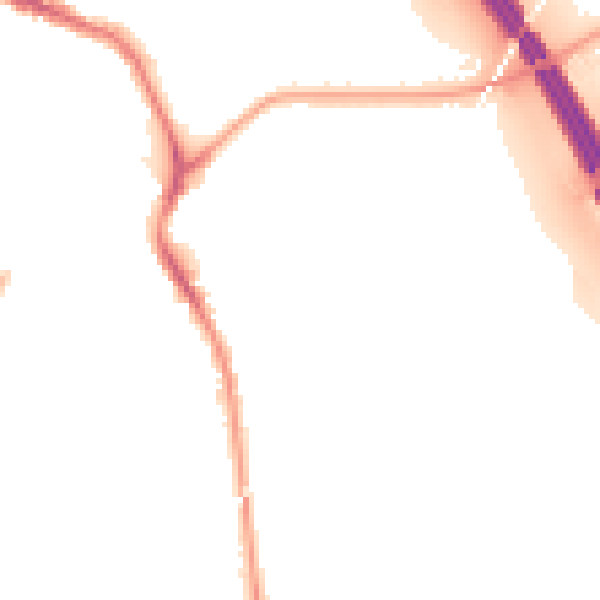 Night-time road noise heatmap for WA12 8BE