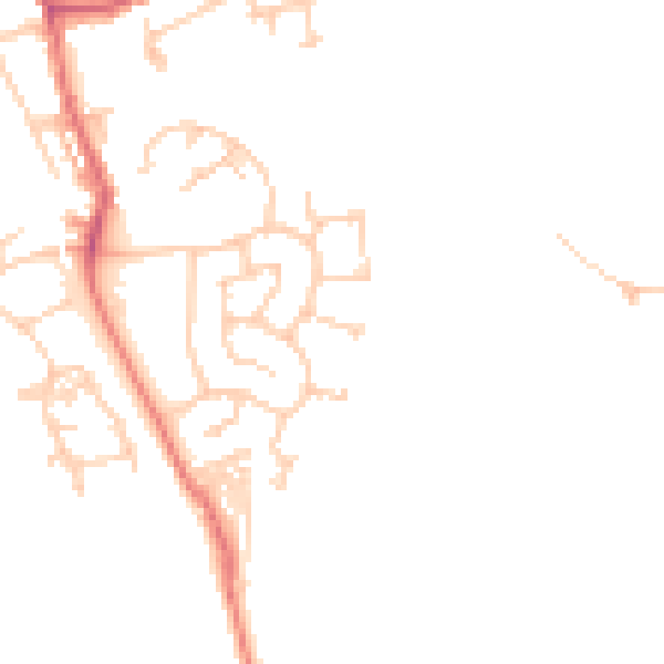 Daytime road noise heatmap for WA12 8TG