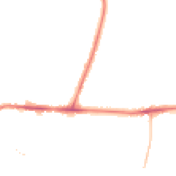 Night-time road noise heatmap for WA12 9WZ