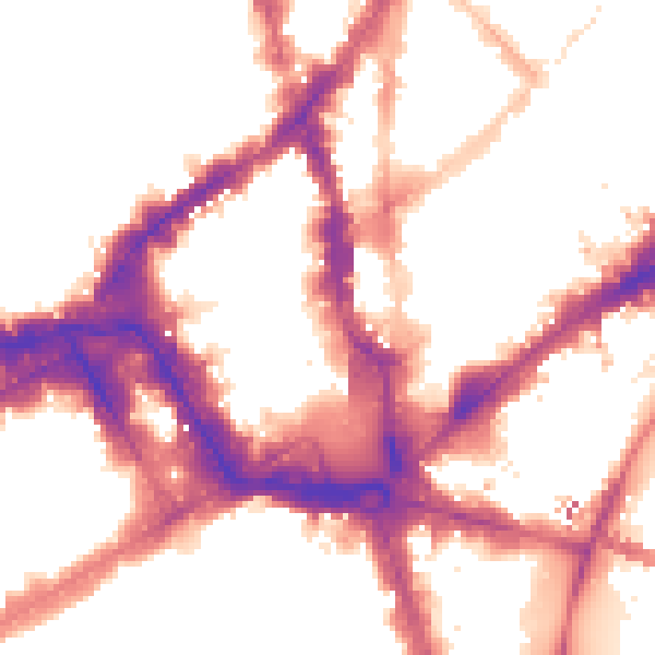 Night-time road noise heatmap for WC2H 0EP