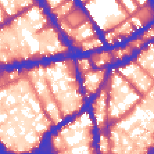 Daytime road noise heatmap for WC2H 0EW