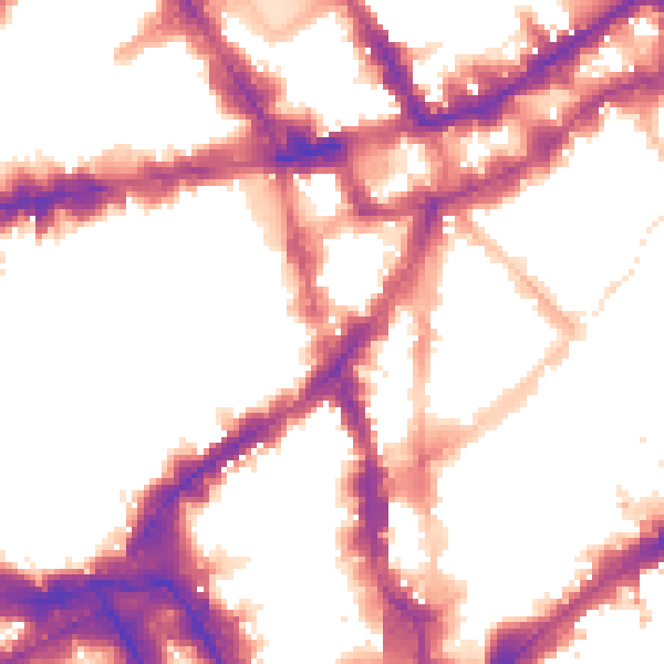 Night-time road noise heatmap for WC2H 0JB
