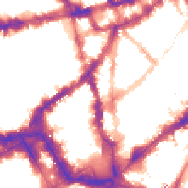 Night-time road noise heatmap for WC2H 0NE