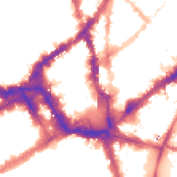 Night-time road noise heatmap for WC2H 7AT